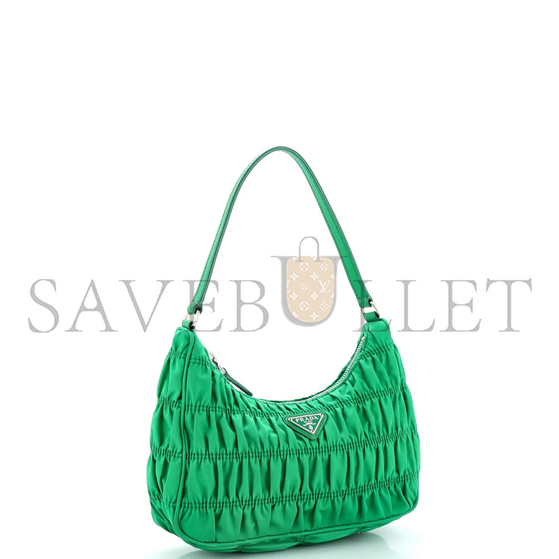 Pra*a tessuto nylon gaufre shoulder bag menta 1ne204 (22*13*6cm)